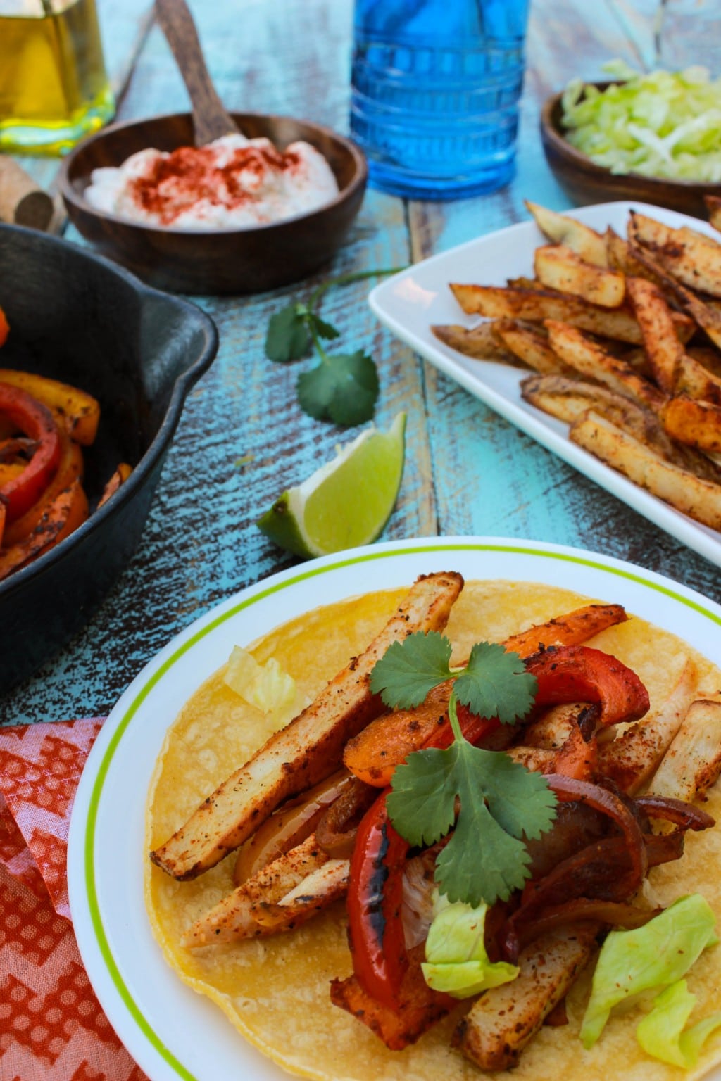 French Fry, Grilled Chicken Fajitas