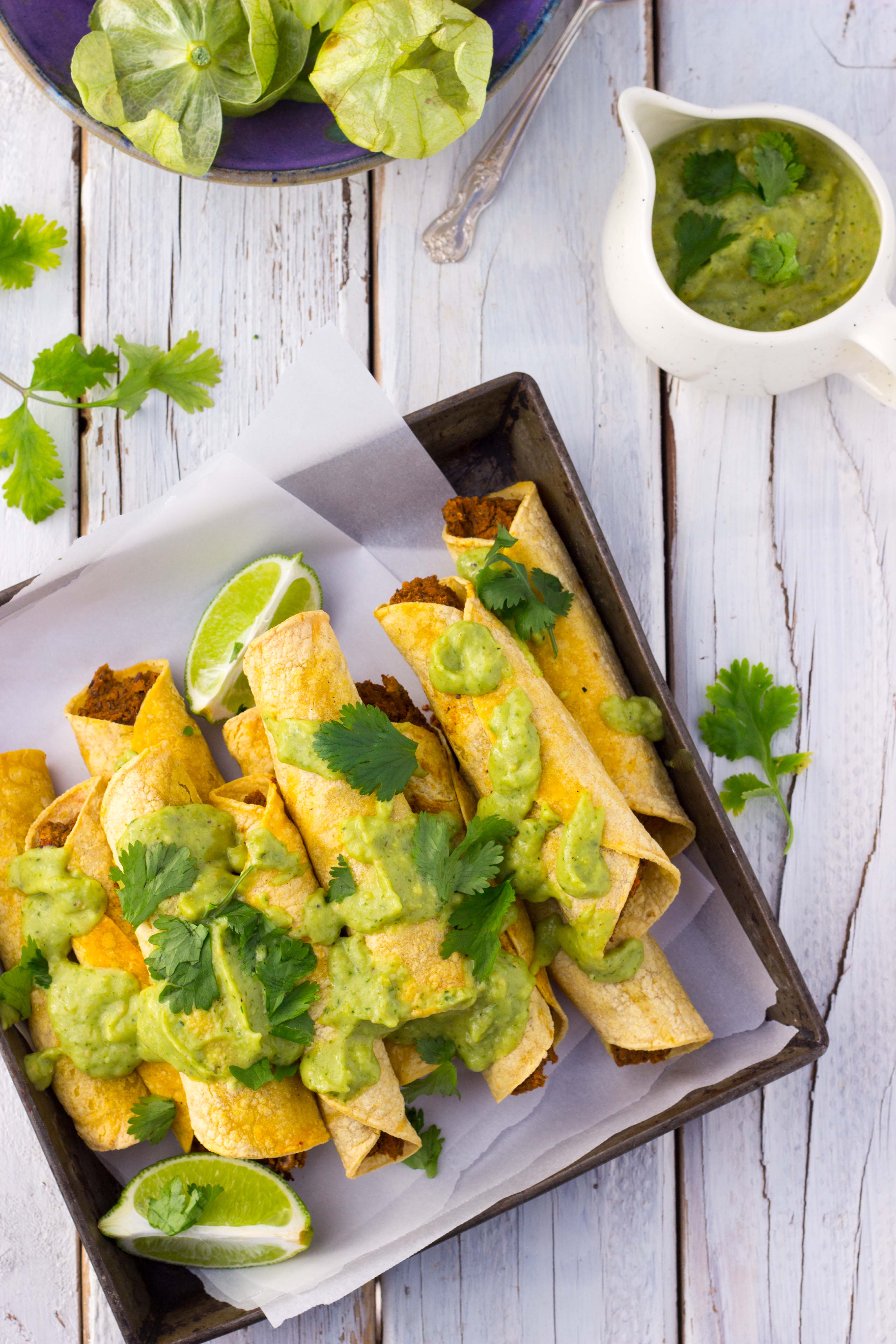 Baked Taquitos with Black Beans & Sweet Potato She Likes Food