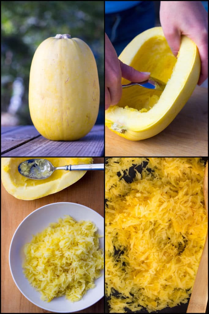 showing how to prepare your spaghetti squash