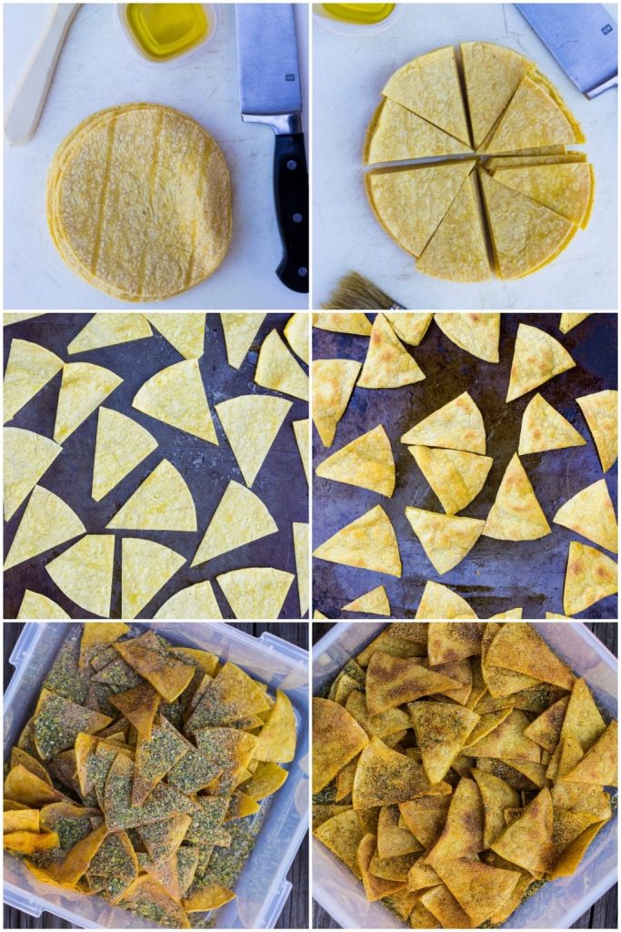 step by step photos of homemade cool ranch Doritos