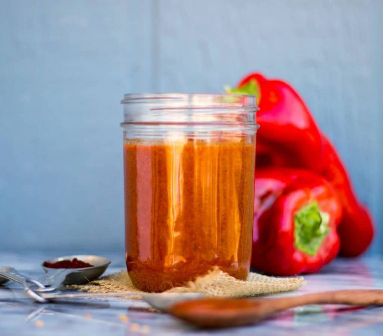 Homemade Roasted Red Pepper Enchilada Sauce {gf+v} She Likes Food