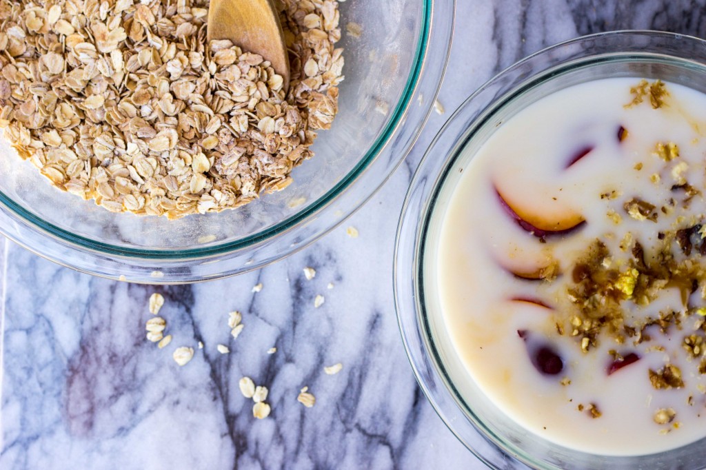 Peach Oatmeal Bake with Whipped Coconut Cream-8955