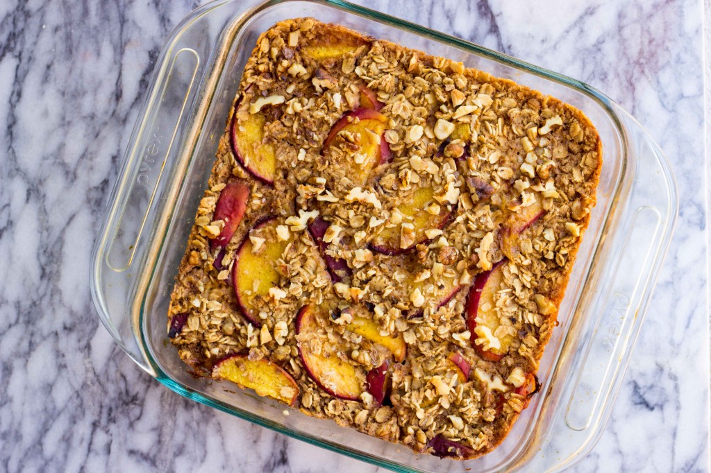 Peach Oatmeal Bake with Whipped Coconut Cream-8967