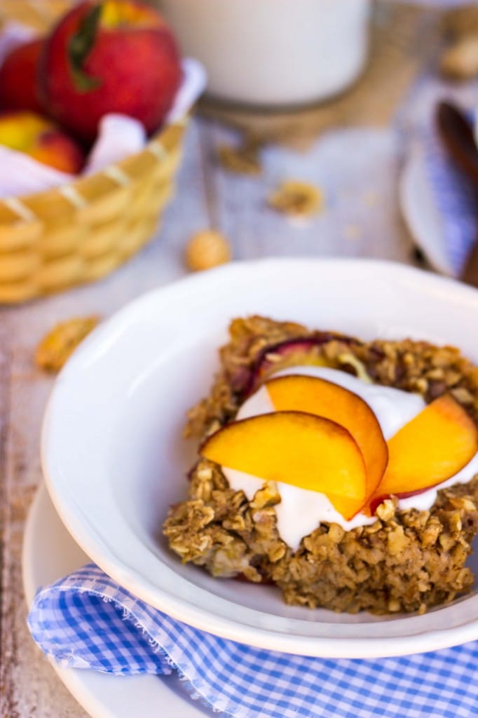 Peach Oatmeal Bake with Whipped Coconut Cream-9018