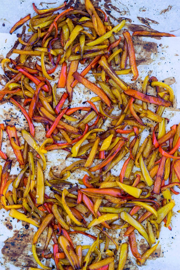 Herbed Goat Cheese Toasts with Balsamic Roasted Sweet Peppers-0098