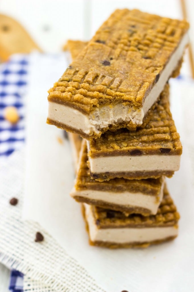 Peanut Butter & Banana Ice Cream Sandwiches