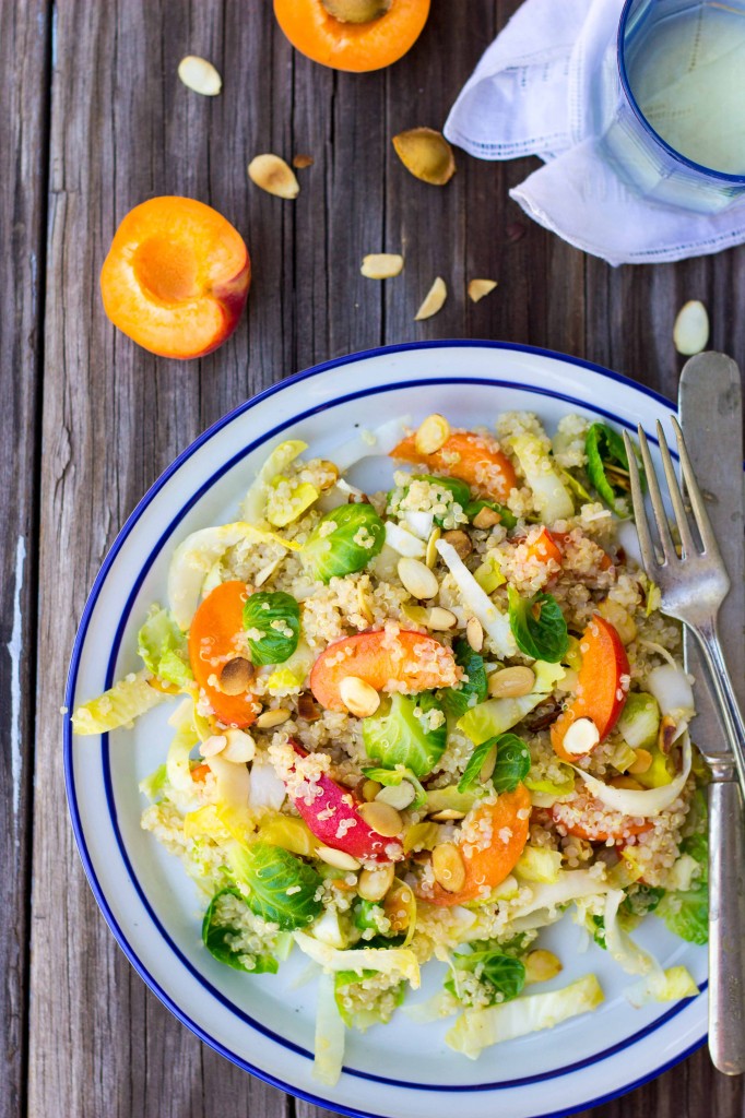 Quinoa Salad with Apricots, Endive, Brussels Sprout Leaves & Toasted Almonds-0232