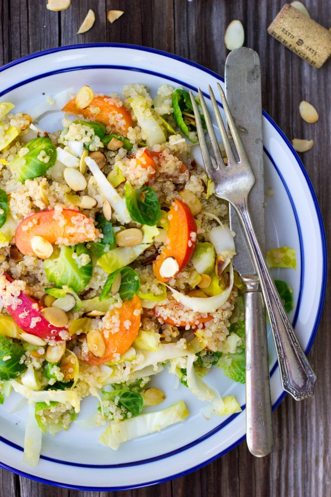 Quinoa Salad with Apricots, Endive, Brussels Sprout Leaves & Toasted Almonds-0245