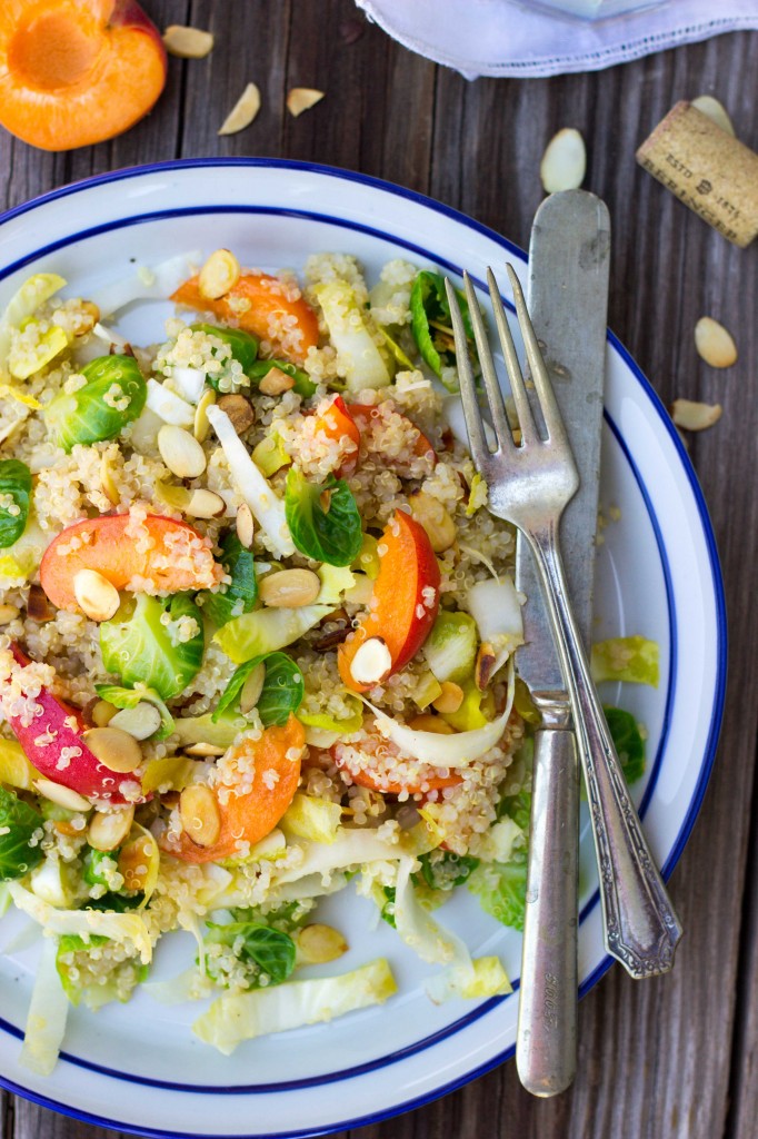 Quinoa Salad with Apricots, Endive, Brussels Sprout Leaves & Toasted Almonds-0259