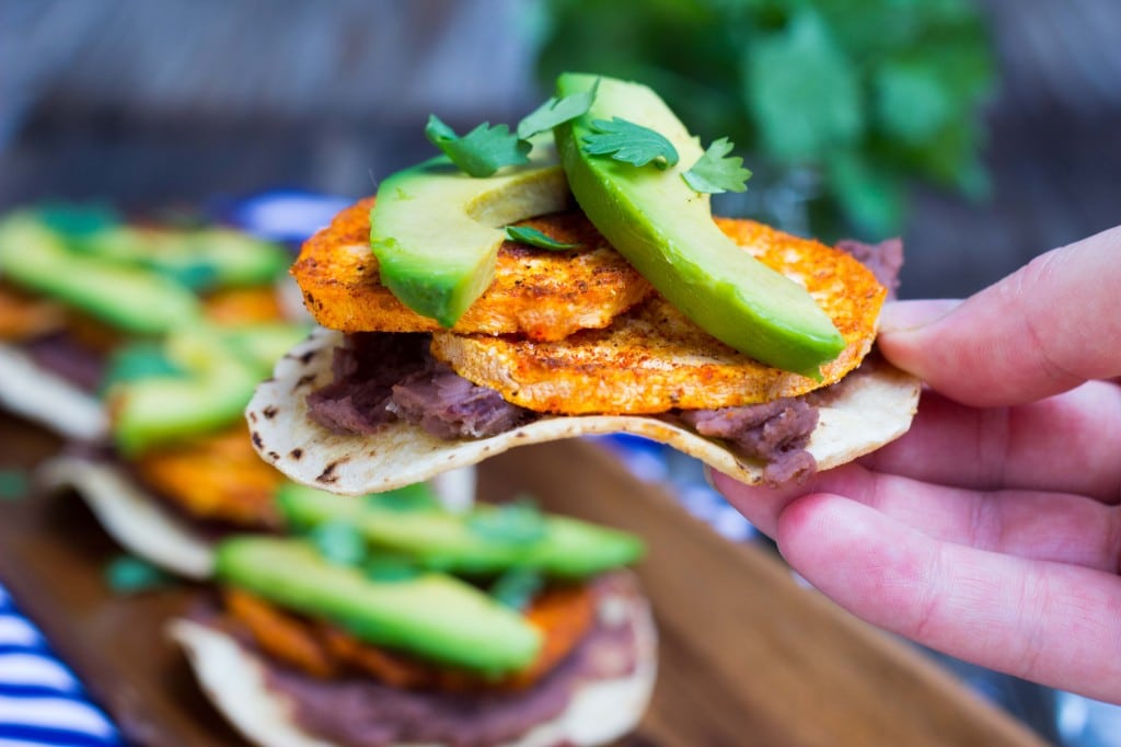 Roasted Sweet Potato, Black Bean & Avocado Tostadas-0618