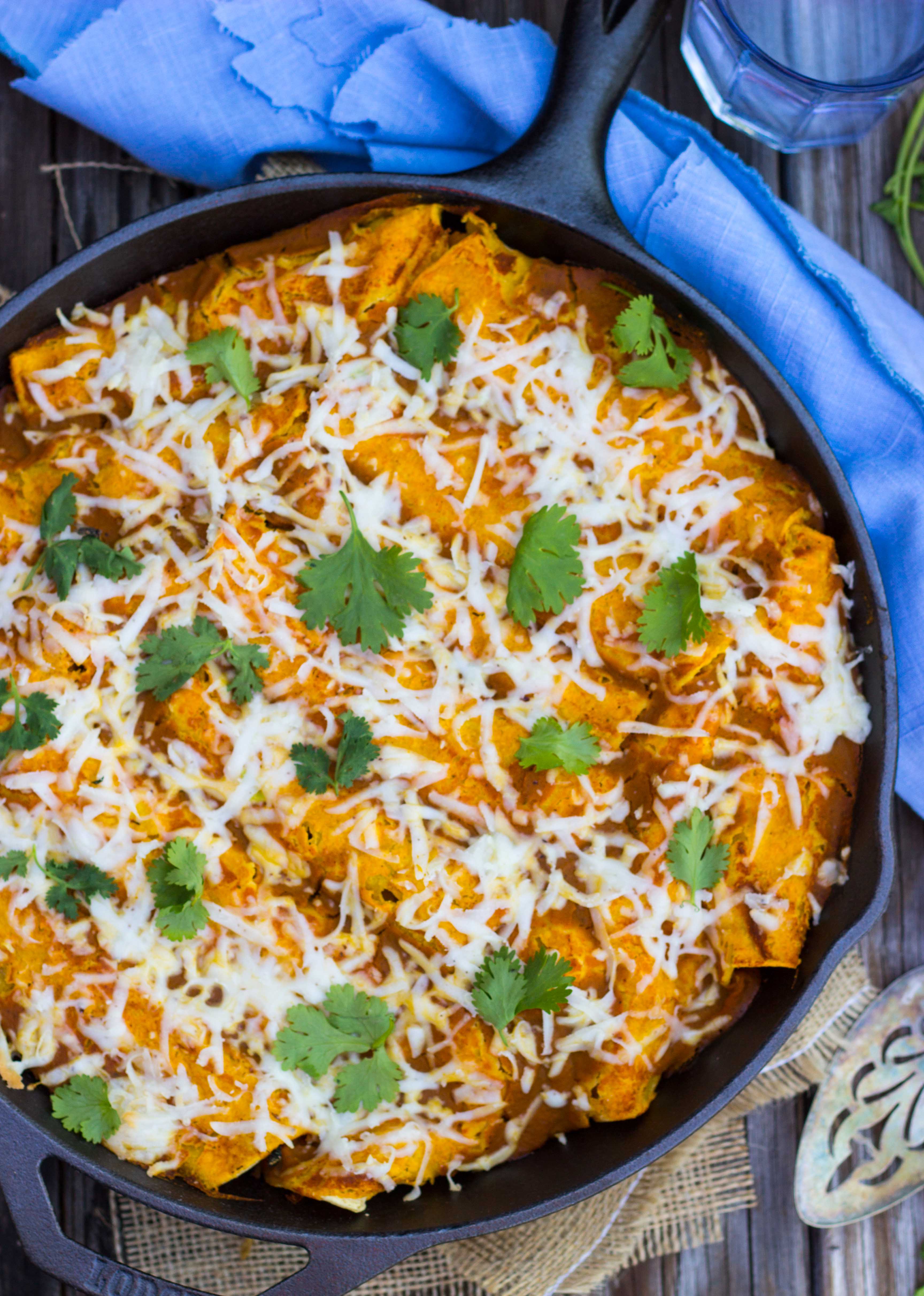Veggie Enchiladas with Pumpkin Enchilada Sauce {gluten free + vegan