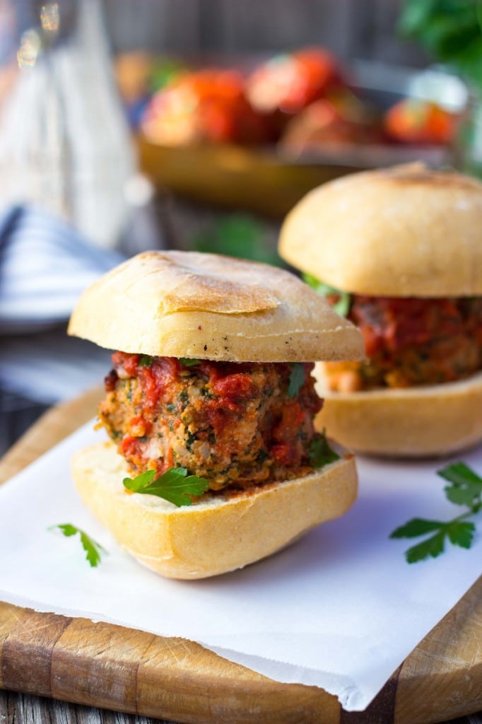 Vegetarian Mealball Sliders with Kale, White Beans & Feta-9090