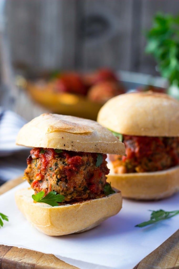 Vegetarian Mealball Sliders with Kale, White Beans & Feta-9117