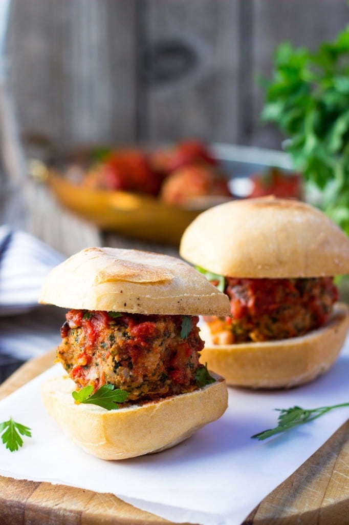 Vegetarian Mealball Sliders with Kale, White Beans & Feta-9127