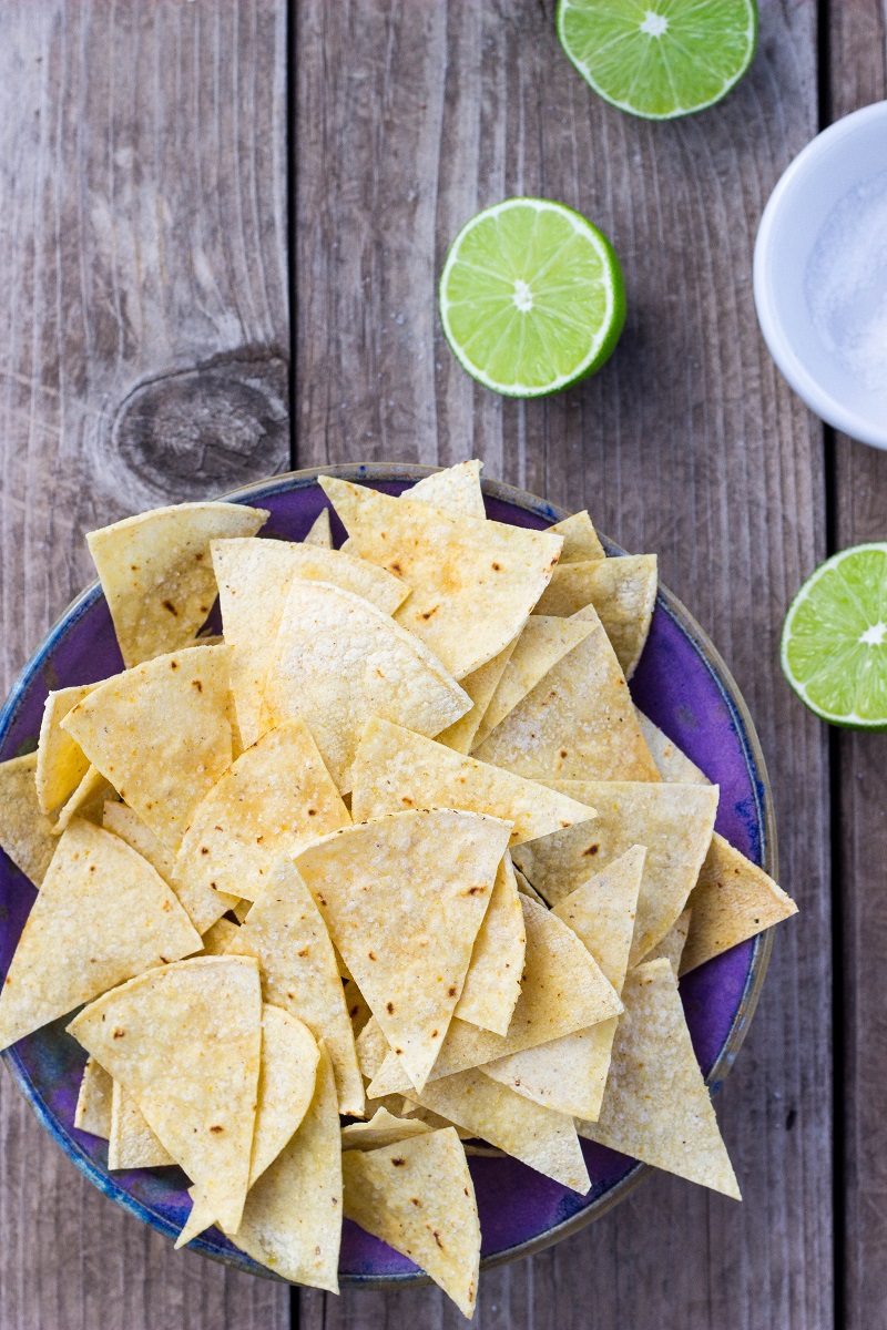 Hint of Lime Baked Tortilla Chips - She Likes Food