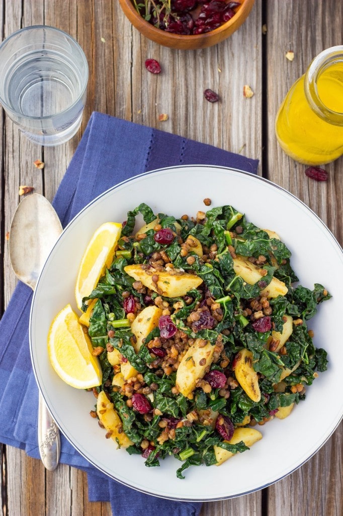 Warm Lentil, Kale & Potato Salad with Lemon Dijon Dressing-0704