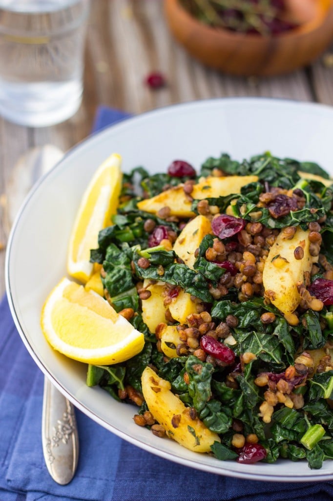 Warm Lentil, Kale and Potato Salad with Lemon Dijon Dressing-0795