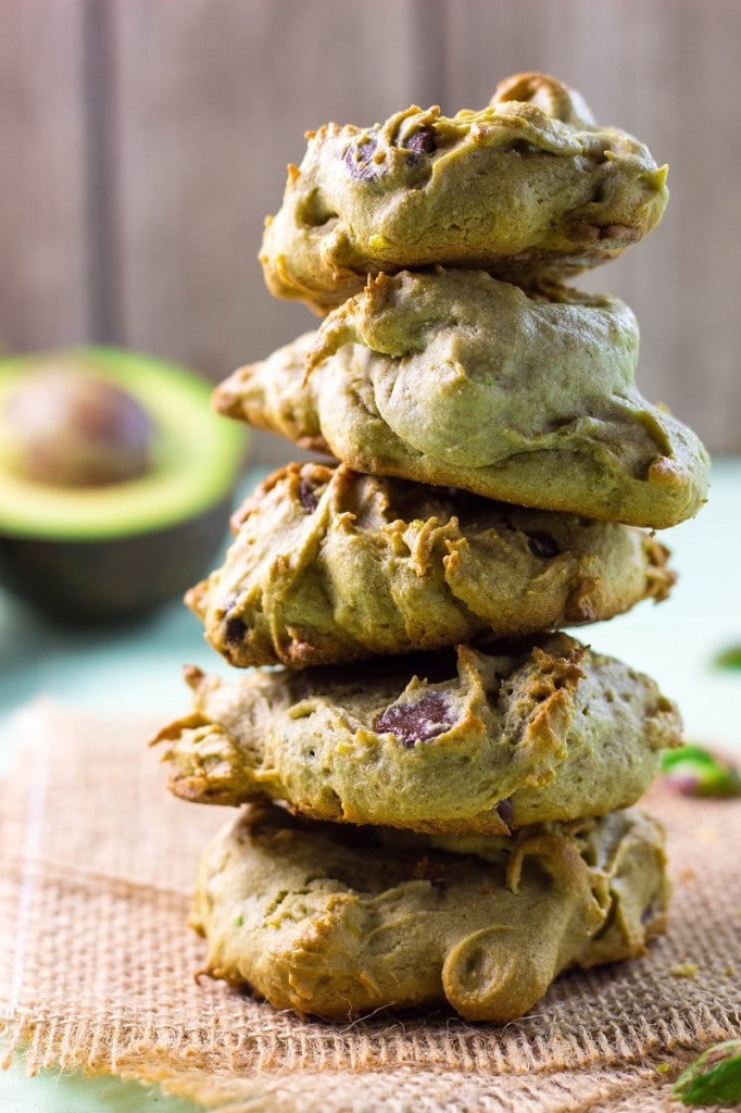 Avocado Cookies with Chocolate Chips Pistachios gluten free