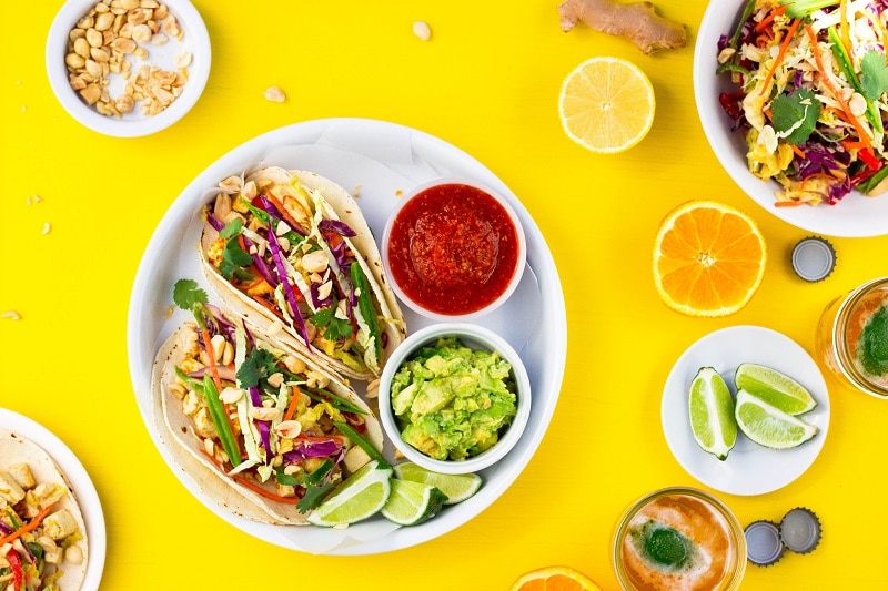 Citrus & Miso Marinated Tofu Tacos