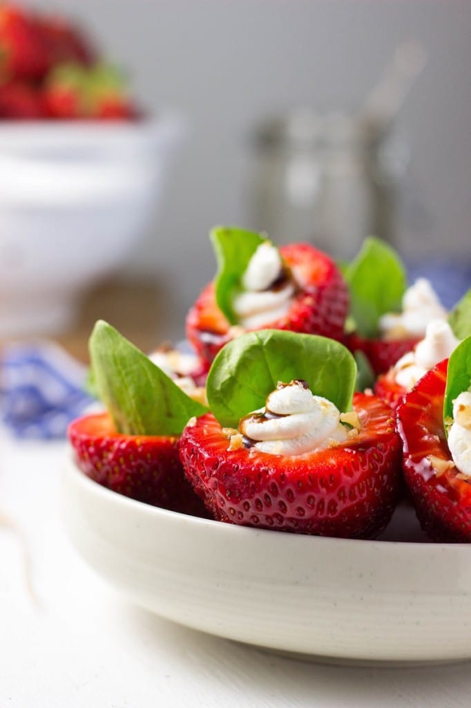 Goat Cheese & Spinach Stuffed Strawberries with Candied Walnuts & Balsamic Glaze-2979