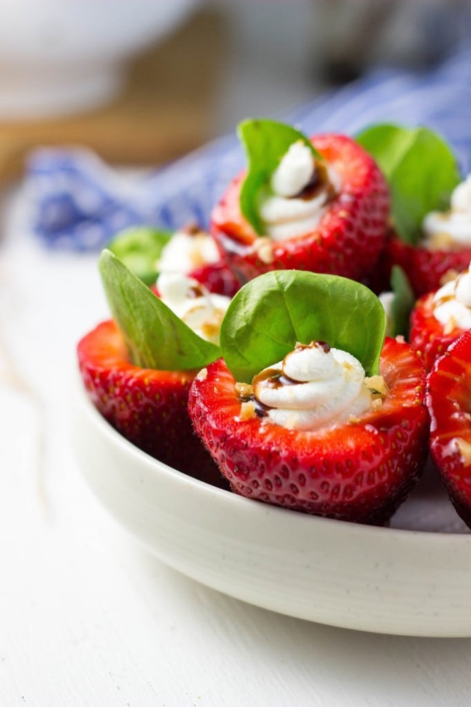 Goat Cheese & Spinach Stuffed Strawberries with Candied Walnuts & Balsamic Glaze-2986