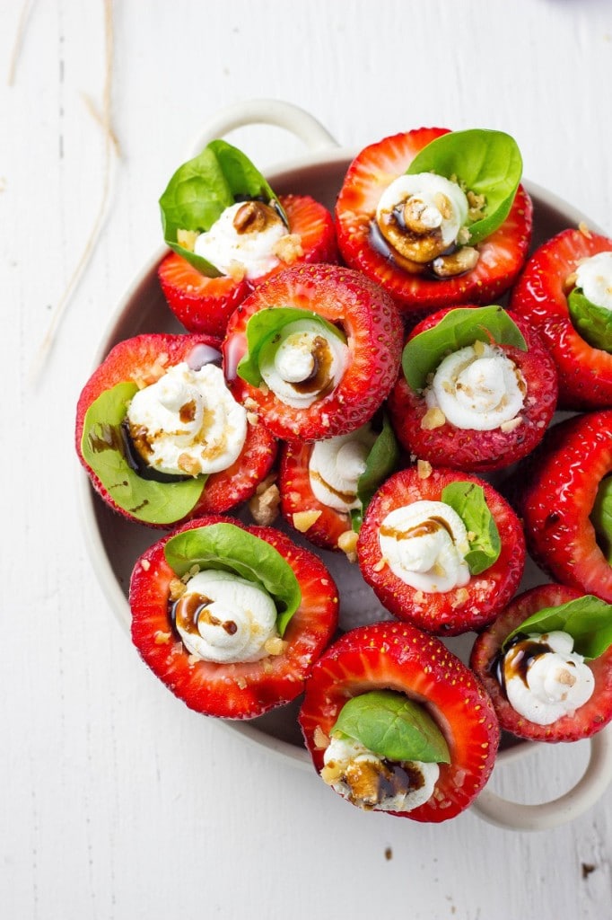 Goat Cheese & Spinach Stuffed Strawberries with Candied Walnuts ...