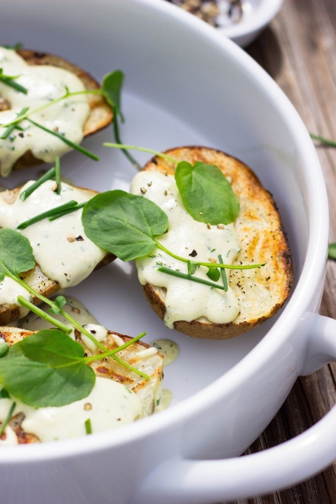 Grilled Potatoes with Vegan Ranch Dressing & Watercress-3526