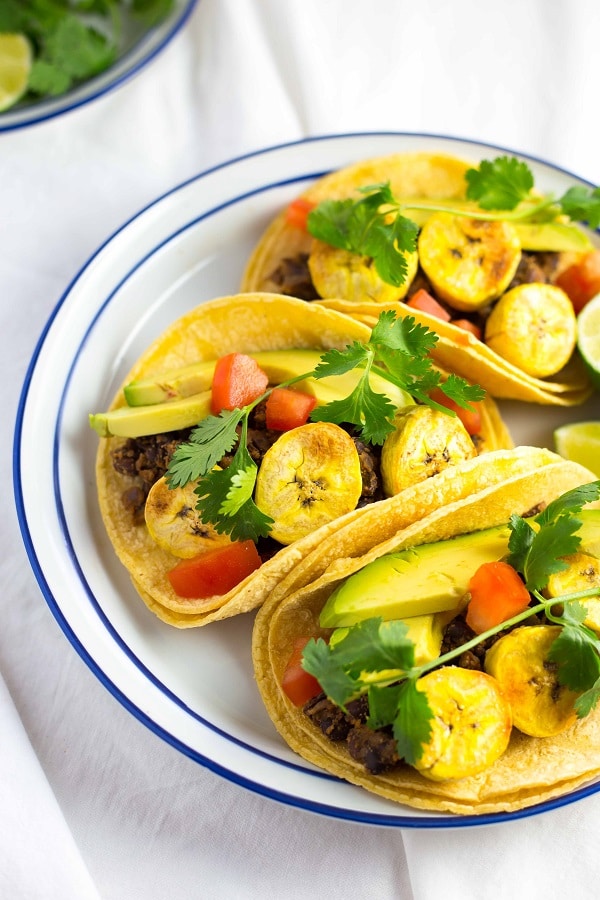 Black Bean & Roasted Plantain Tacos with Avocados-8561