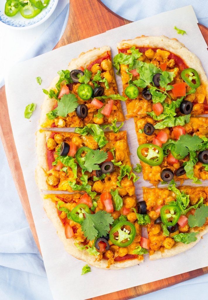 Smashed Chickpea Taco Pizza -5844
