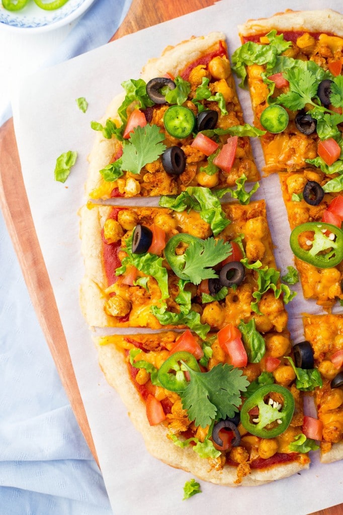 Smashed Chickpea Taco Pizza -5892