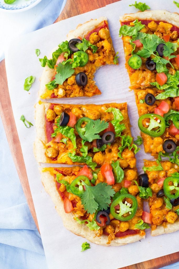 Smashed Chickpea Taco Pizza -5925