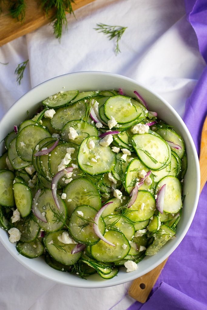 Cucumber and Pickled Feta Salad with Dill-0139