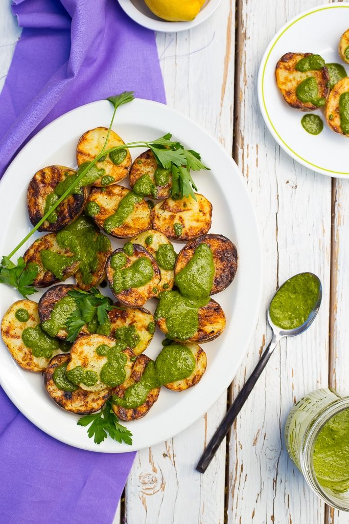 Grilled Baby Potatoes with Lemon Herb Dressing-9818