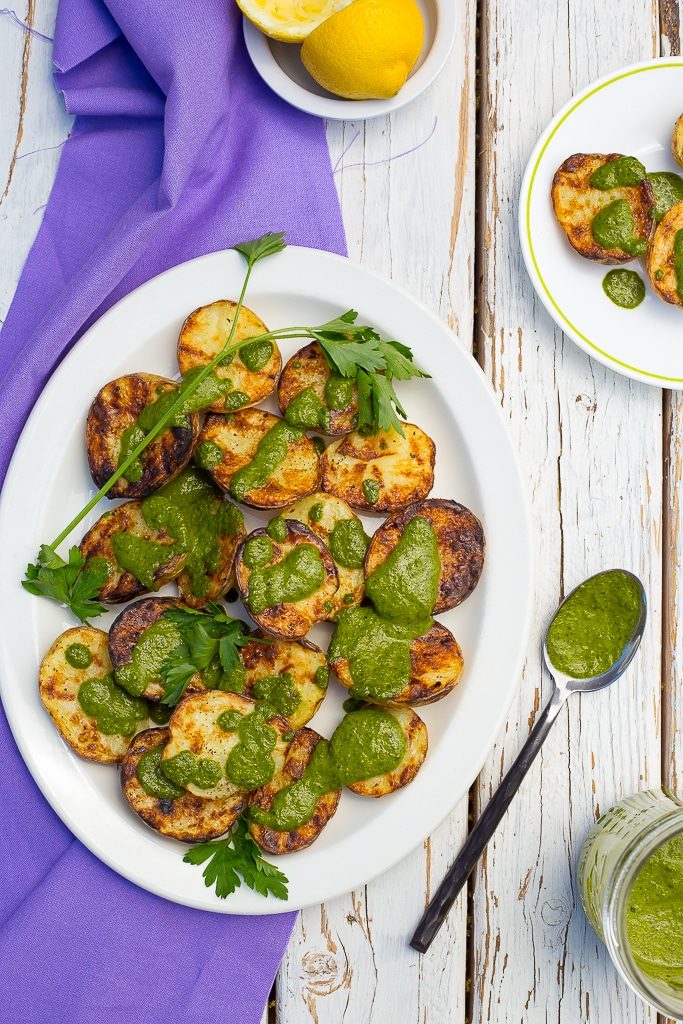 Grilled Baby Potatoes with Lemon Herb Dressing-9821