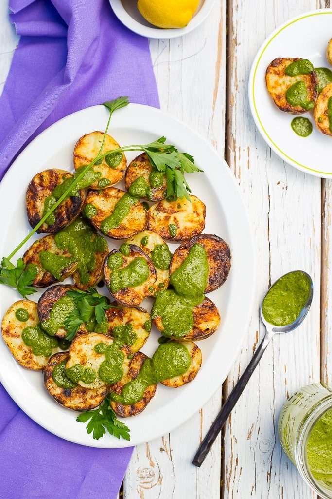 Grilled Baby Potatoes with Lemon Herb Dressing - Main