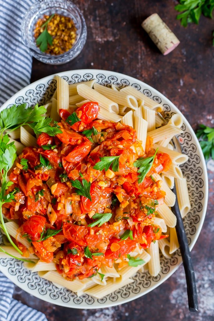 20 Minute Cherry Tomato Penne Pasta 1