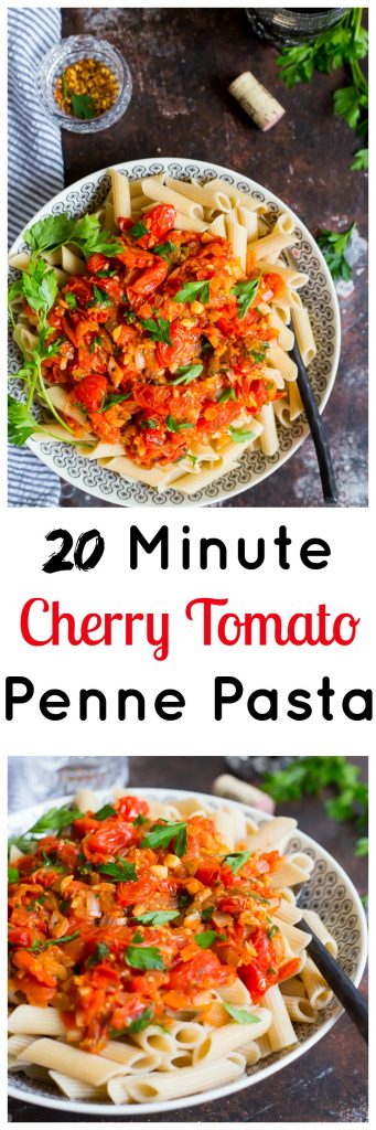 20 Minute Cherry Tomato Penne Pasta Collage