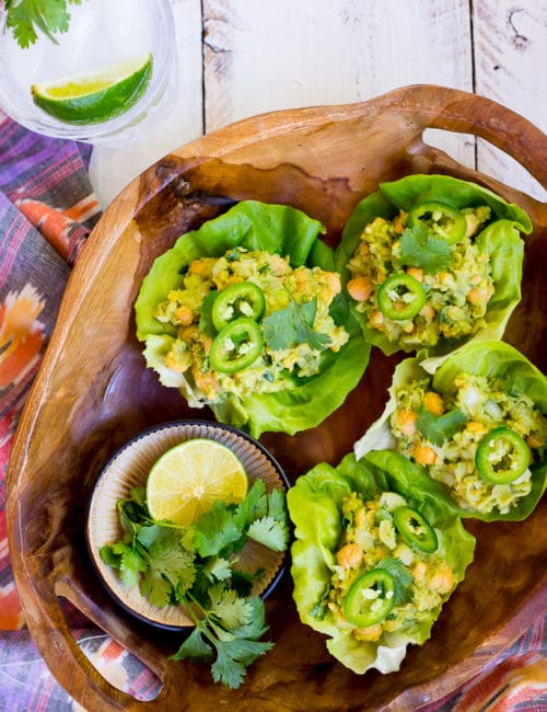 These Chickpea Avocado Lettuce Wraps are filling and light all at the same time! They make for the perfect summer lunch! Also, ready in only 10 minutes. {gluten free, vegan}