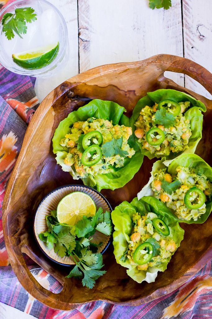 Chickpea Avocado Lettuce Wraps