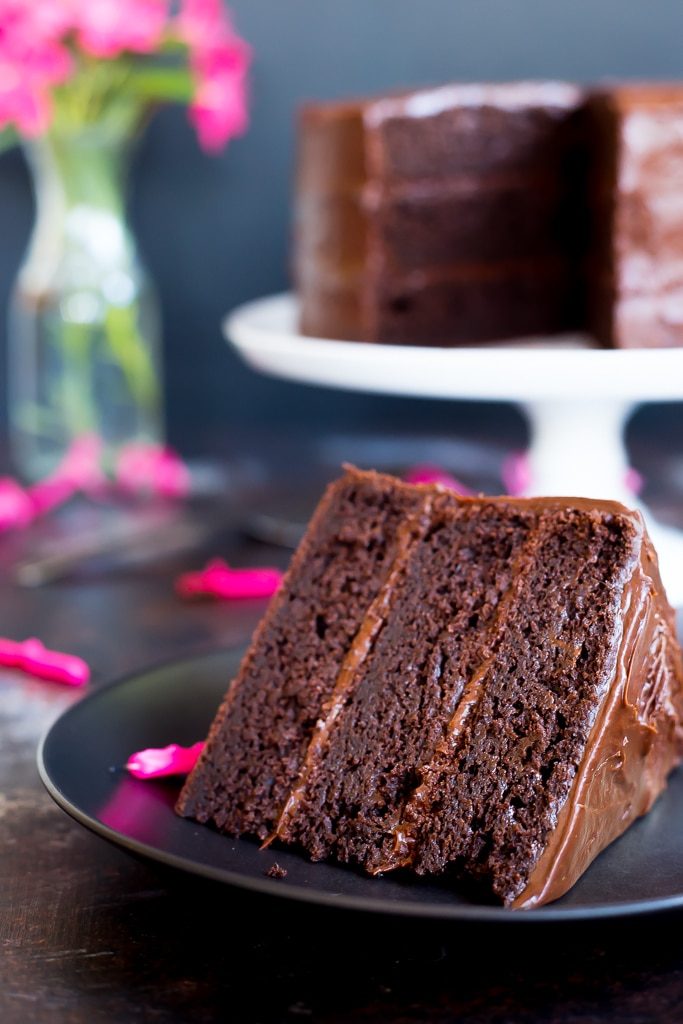 Gluten Free Three Layer Chocolate Cake - She Likes Food
