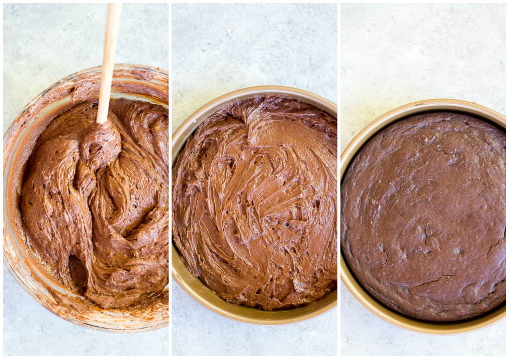 showing how to make gluten free chocolate cake recipe from start to finish