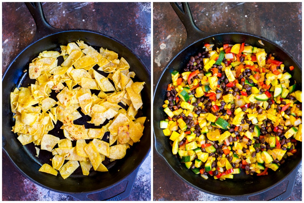 Showing how to make easy stovetop enchiladas