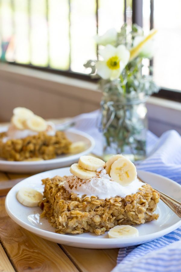 Peanut Butter and Banana Oatmeal Bake She Likes Food