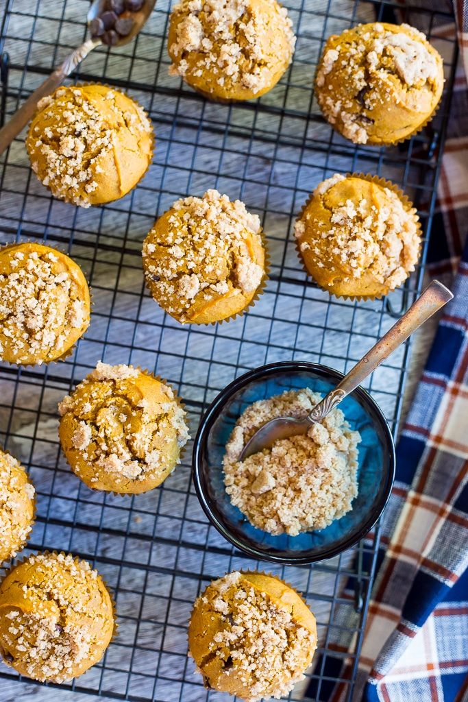 Gluten Free Pumpkin Muffins with Chocolate Chips & Streusal Topping-5848