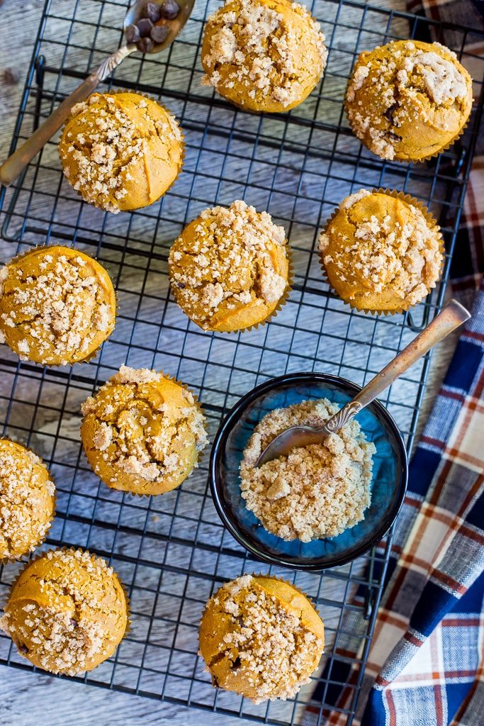 Gluten Free Pumpkin Muffins with Chocolate Chips & Streusal Topping-5854