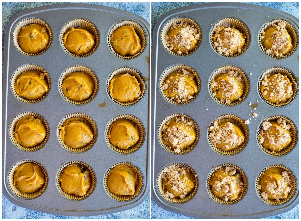 Gluten Free Pumpkin Muffins with Chocolate Chips & Streusal Topping - Steps