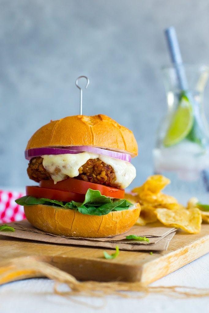 Sun-Dried Tomato and Basil Veggie Burgers-Main