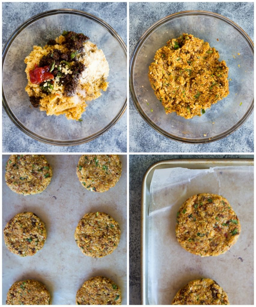 Sun-Dried Tomato and Basil Veggie Burgers Step 2