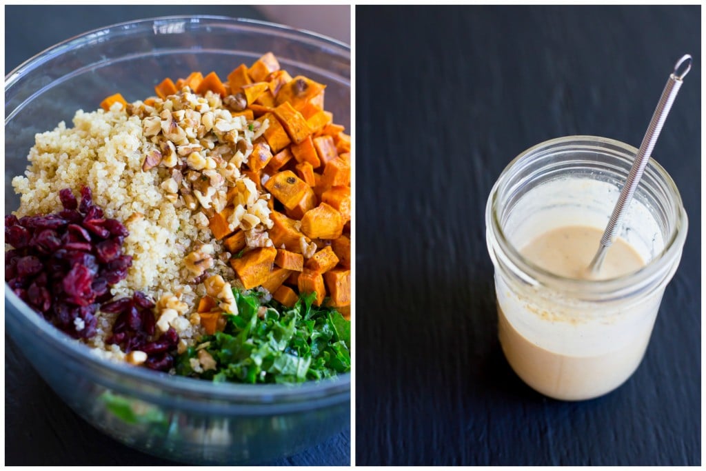 Fall Quinoa Salad with Kale, Sweet Potato & Maple Tahini Dressing- Steps