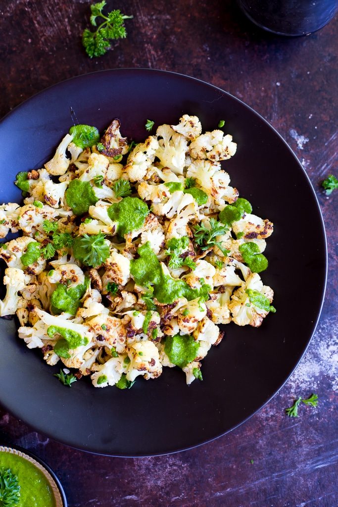 Roasted Cauliflower with Chimichurri Sauce-3899